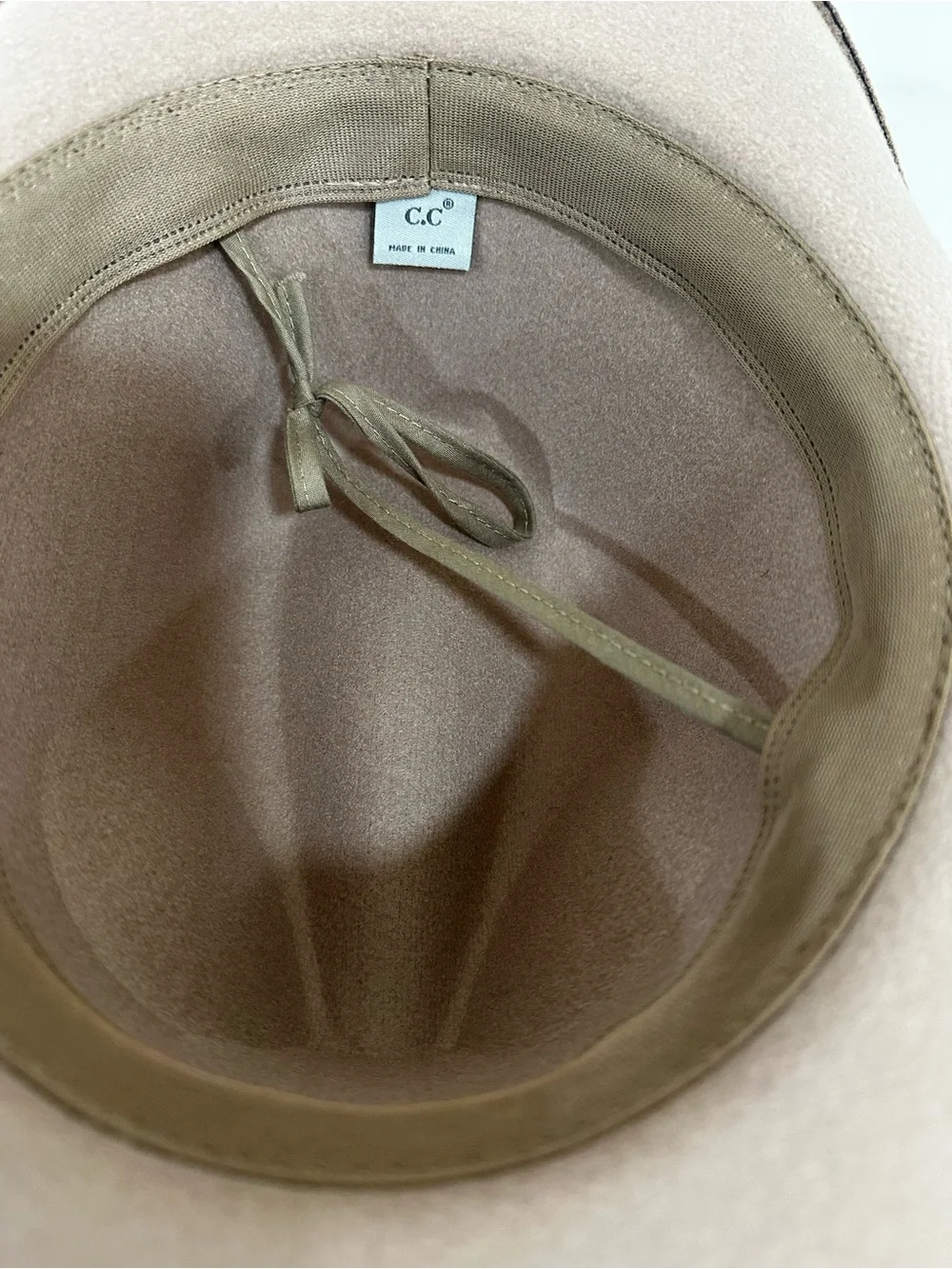 C.C Taupe Felt Rancher Hat with Interior Tie